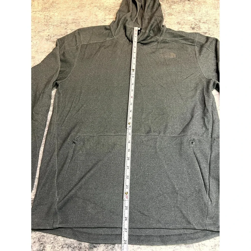 The North Face Echo Rock Hoodie Men's M Gray Heathered Textured UPF 40+ Pullover